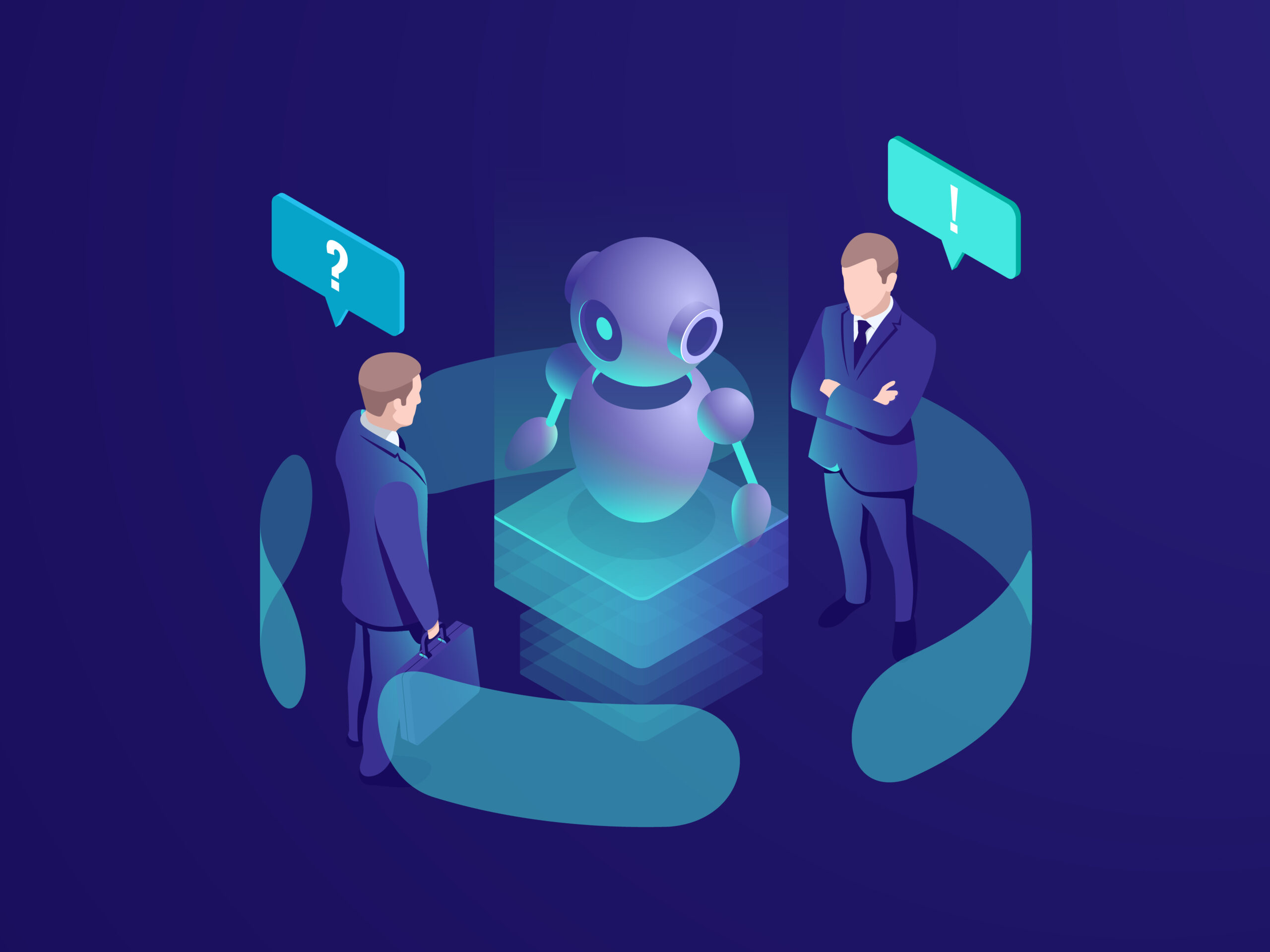 Artificial intelligence (AI) robots give recommendations; humans get automated response