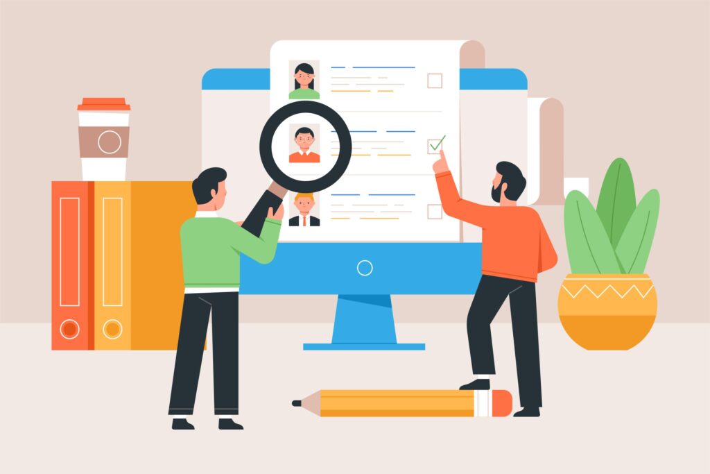illustration showing a modern hiring process