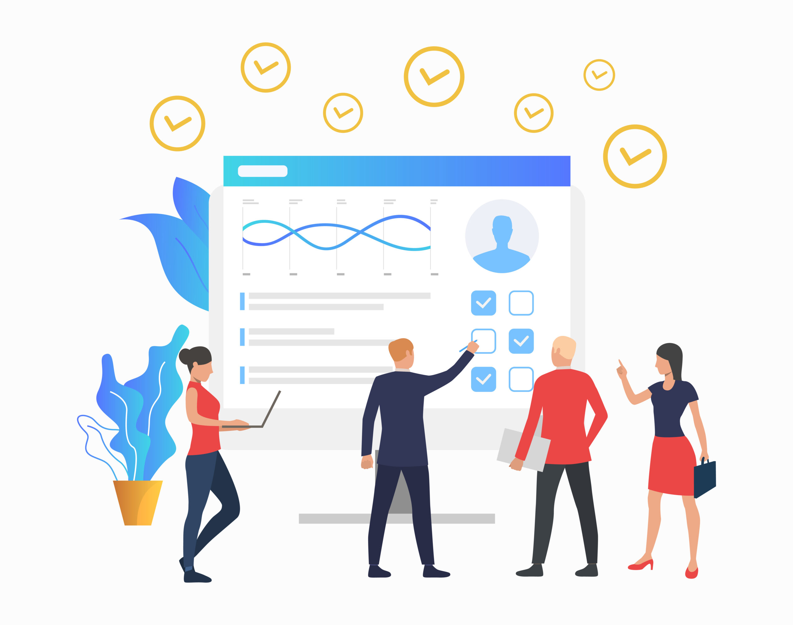 Illustration of a product managers showcasing Data