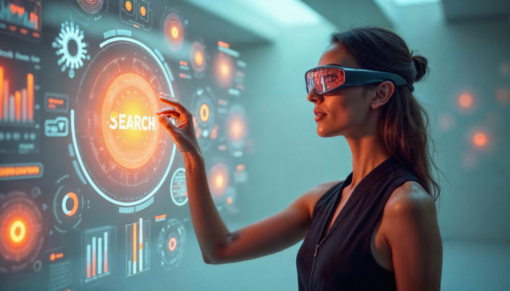 Futuristic technology hologram of Women