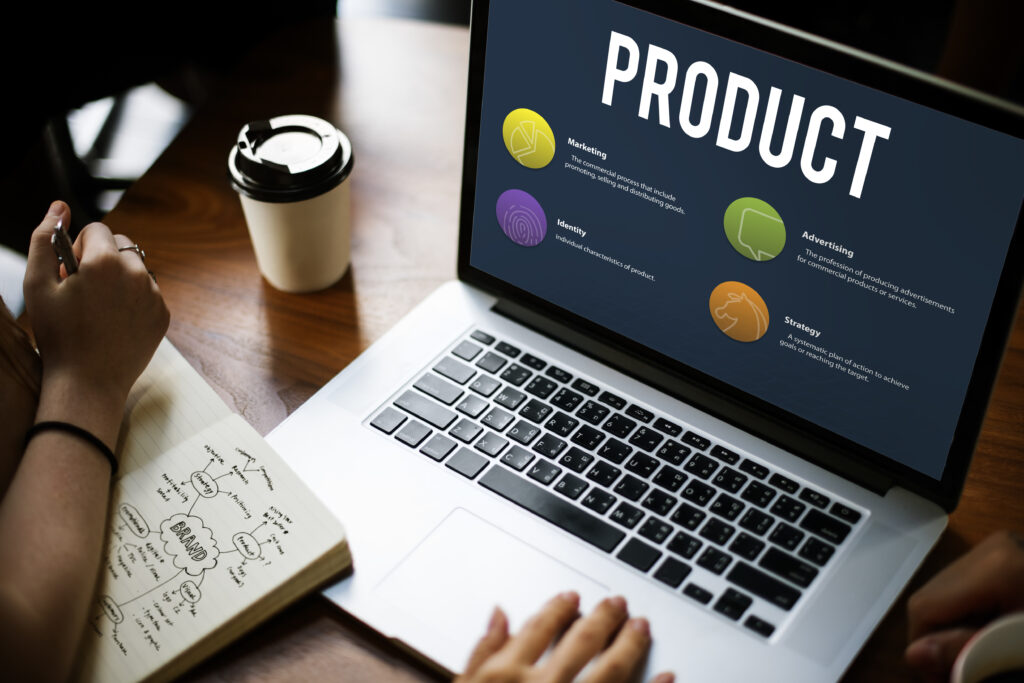 Product Strategies on Laptop Display