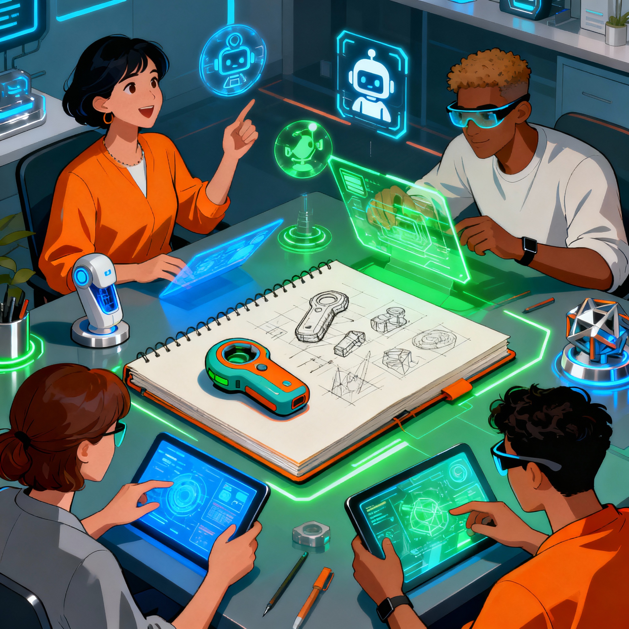 AI-powered tools and diverse team collaborating to transform product discovery and innovation