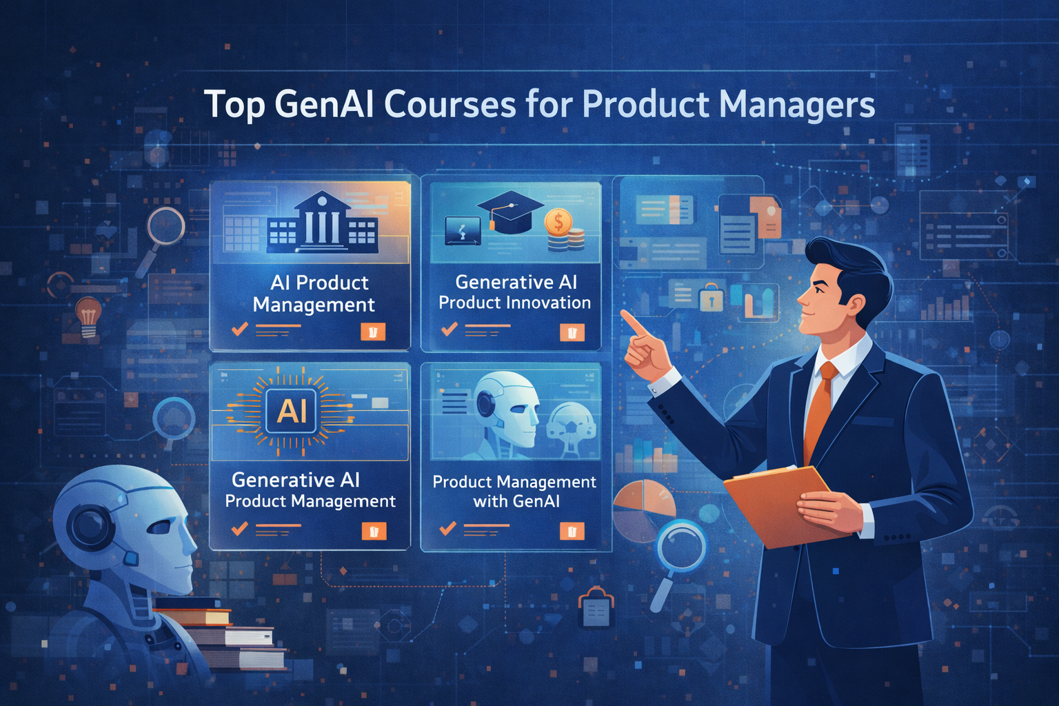 Product manager evaluating generative AI courses and learning paths for product decision-making