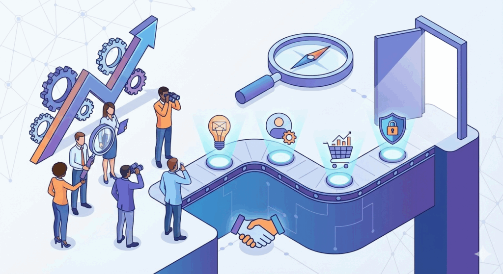 Illustration of product management hiring market trends and recruitment shifts