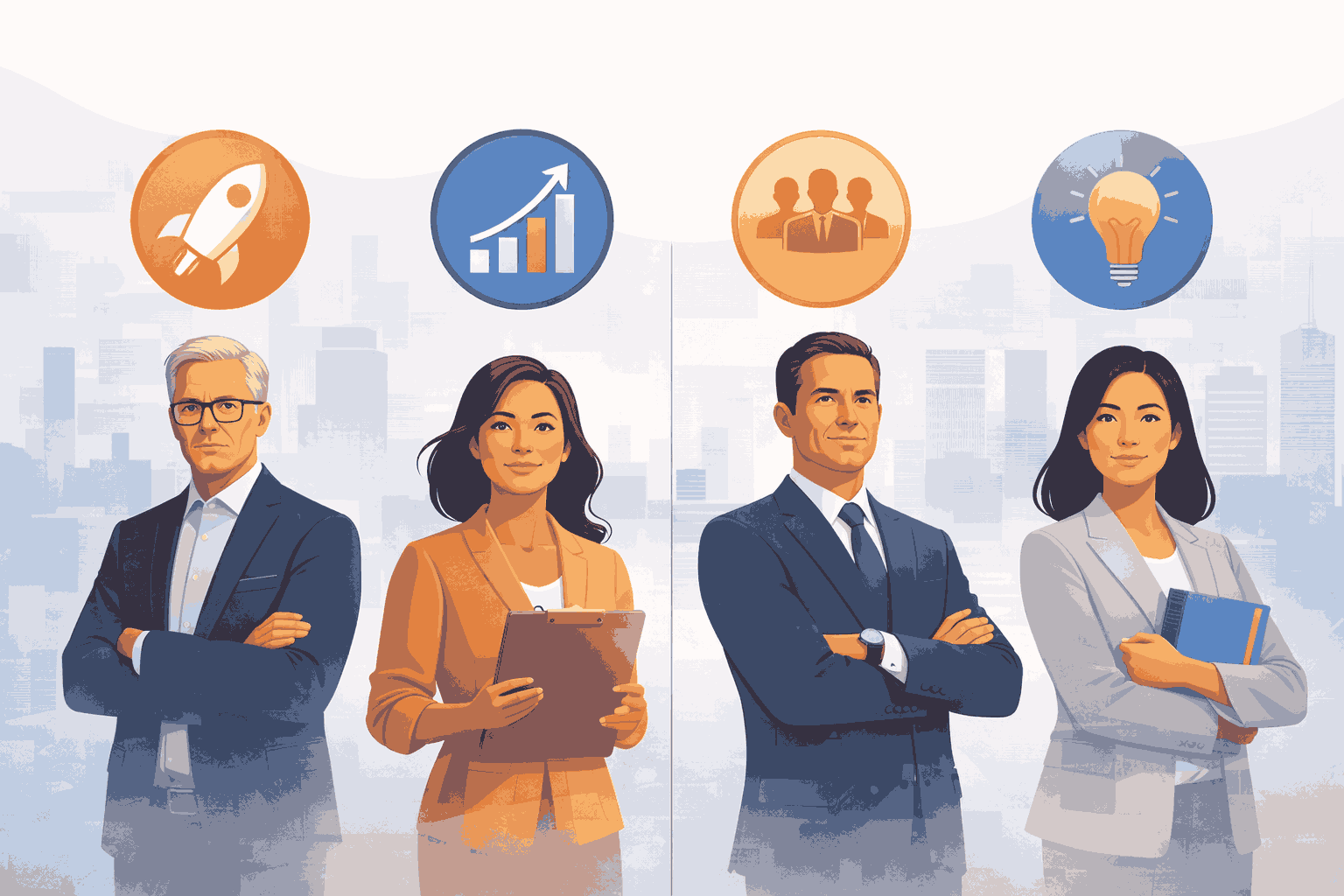 Mid-career professionals evaluating leadership growth through an Executive MBA program