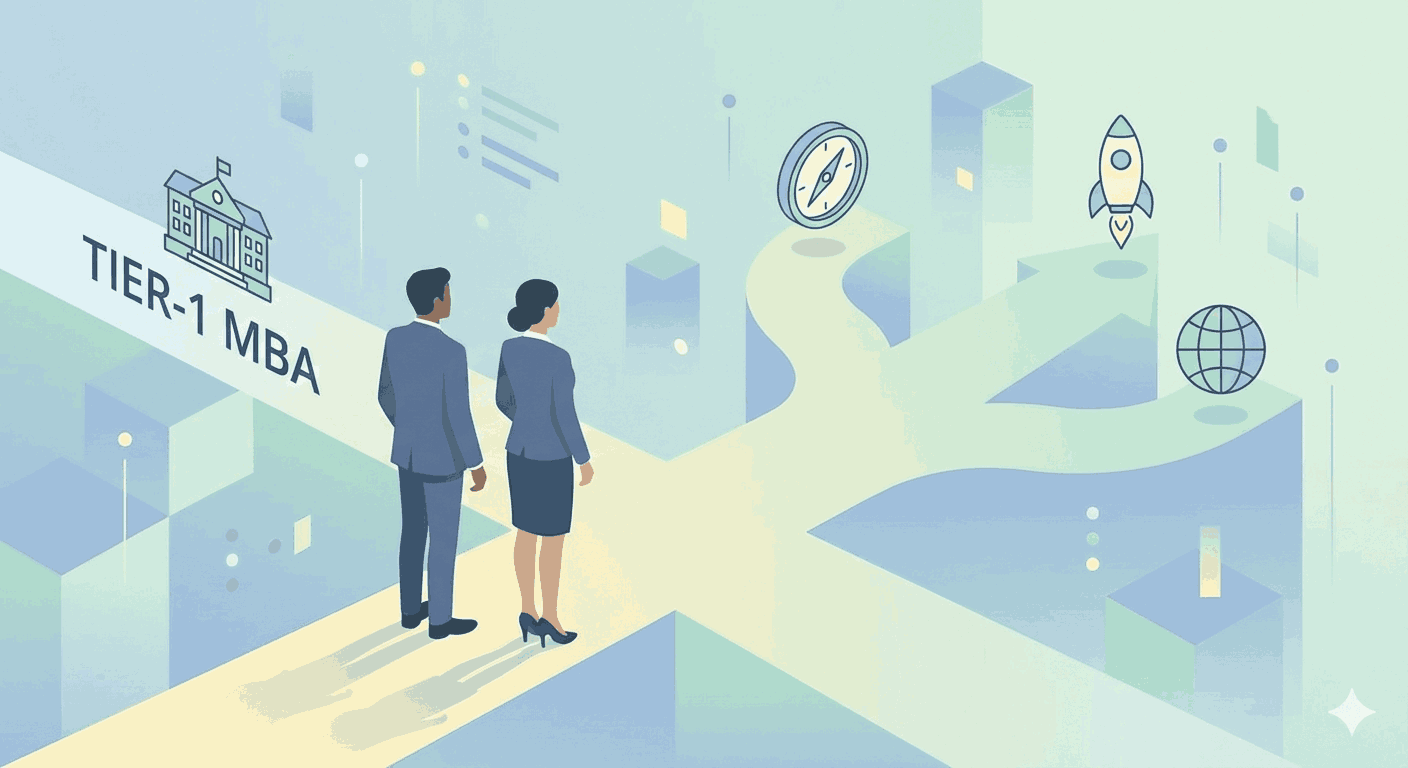 Student studying vs professional career growth illustration showing academic to career transition