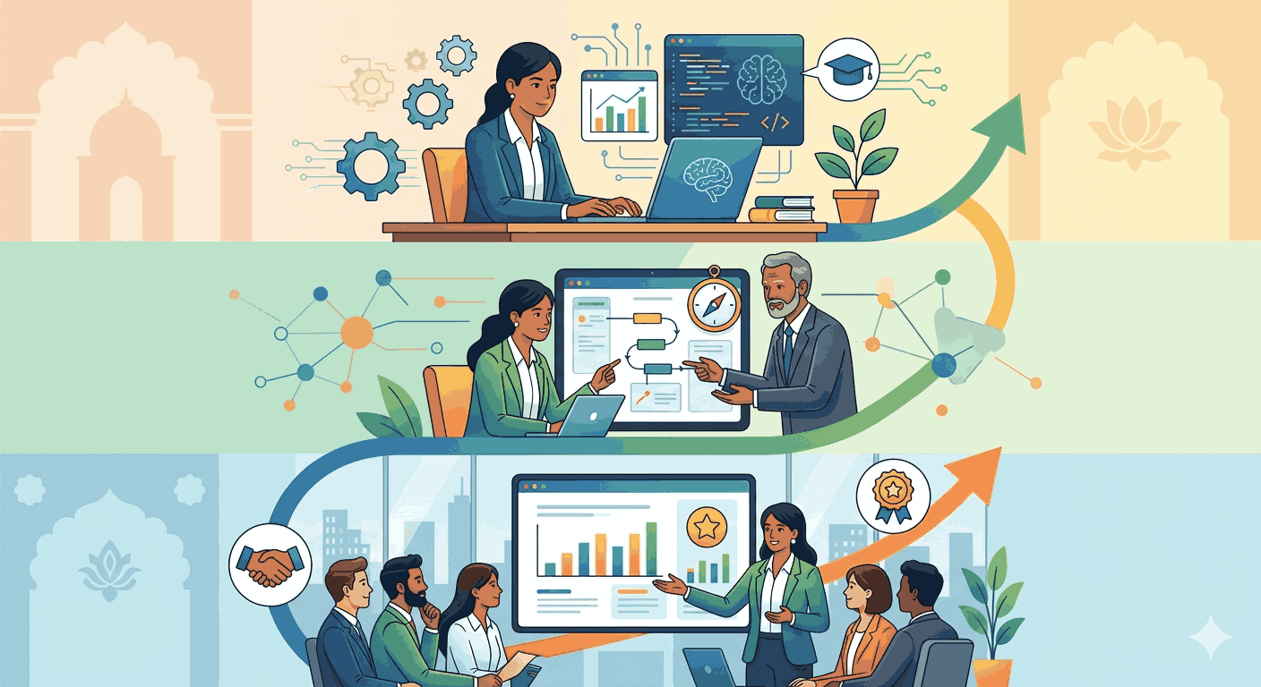Career path from AI learning and mentorship to team presentation