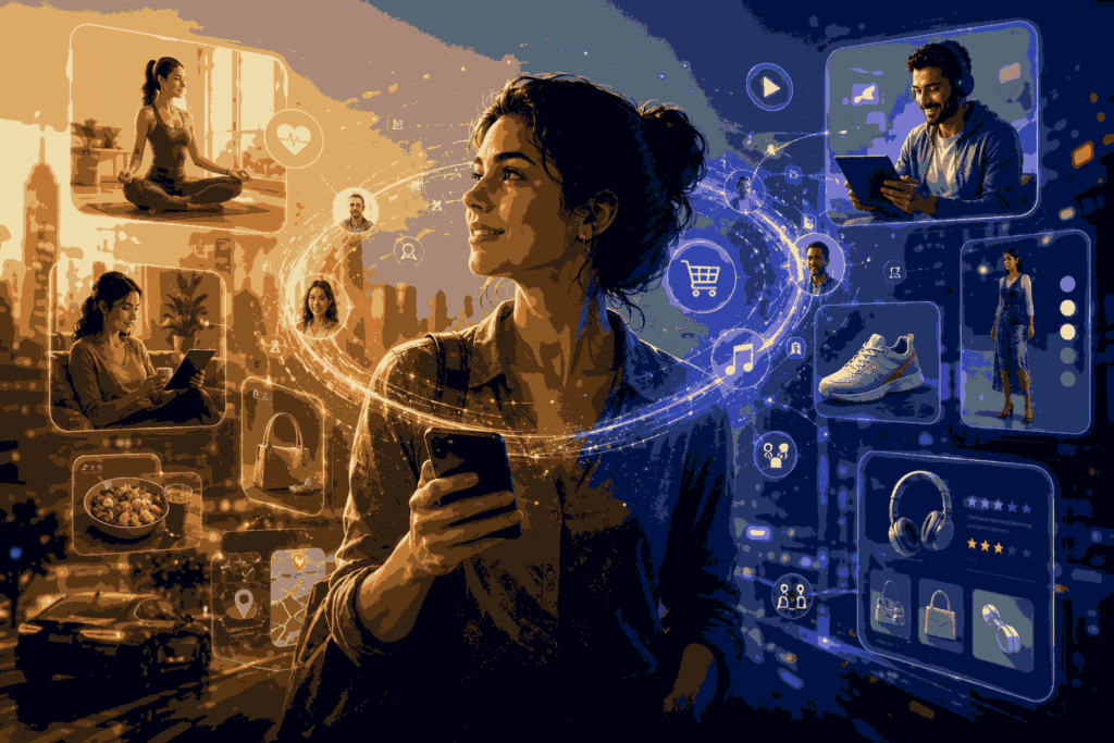 AI-powered personalization delivering tailored digital experiences Illustration