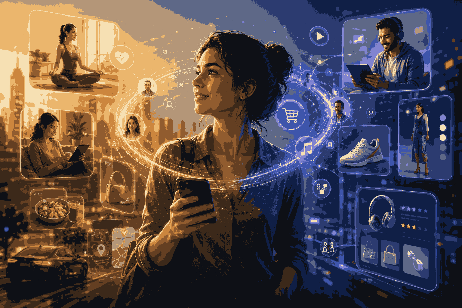 AI-powered personalization delivering tailored digital experiences Illustration