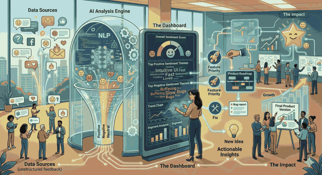 Customer Sentiment Analysis for Product Managers Infographic