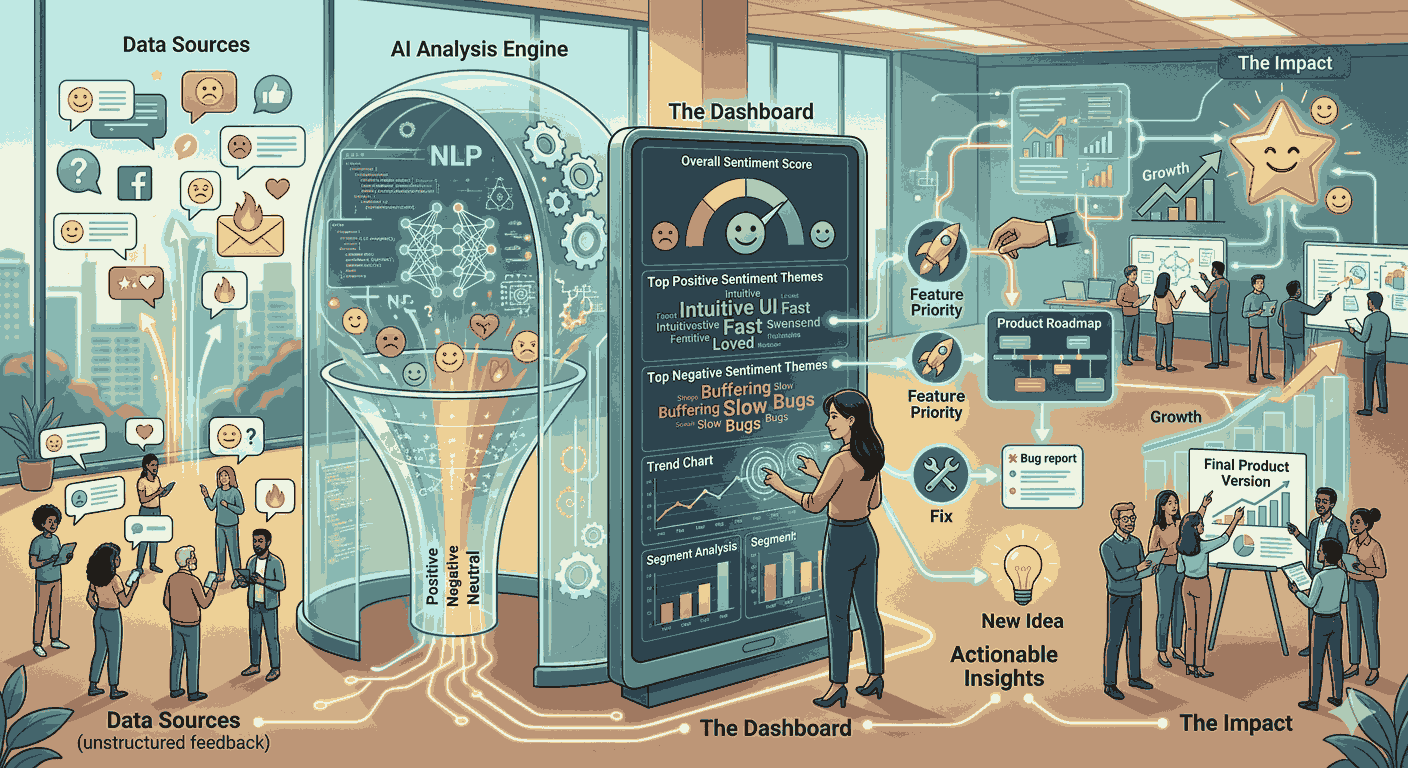 Customer Sentiment Analysis for Product Managers Infographic