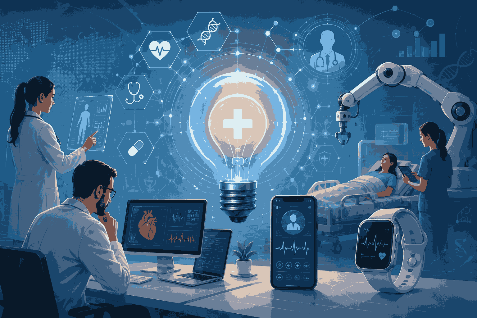 Healthcare technology innovation with AI-powered patient care and digital health solutions