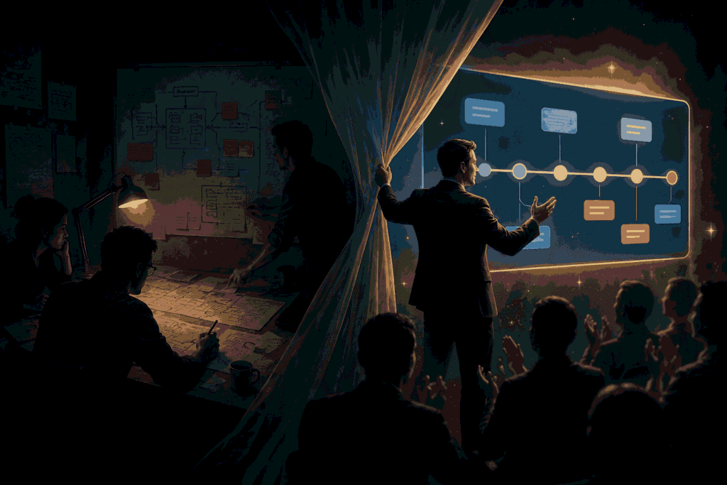 Roadmap ownership illusion showing hidden teamwork behind visible product strategy decisions