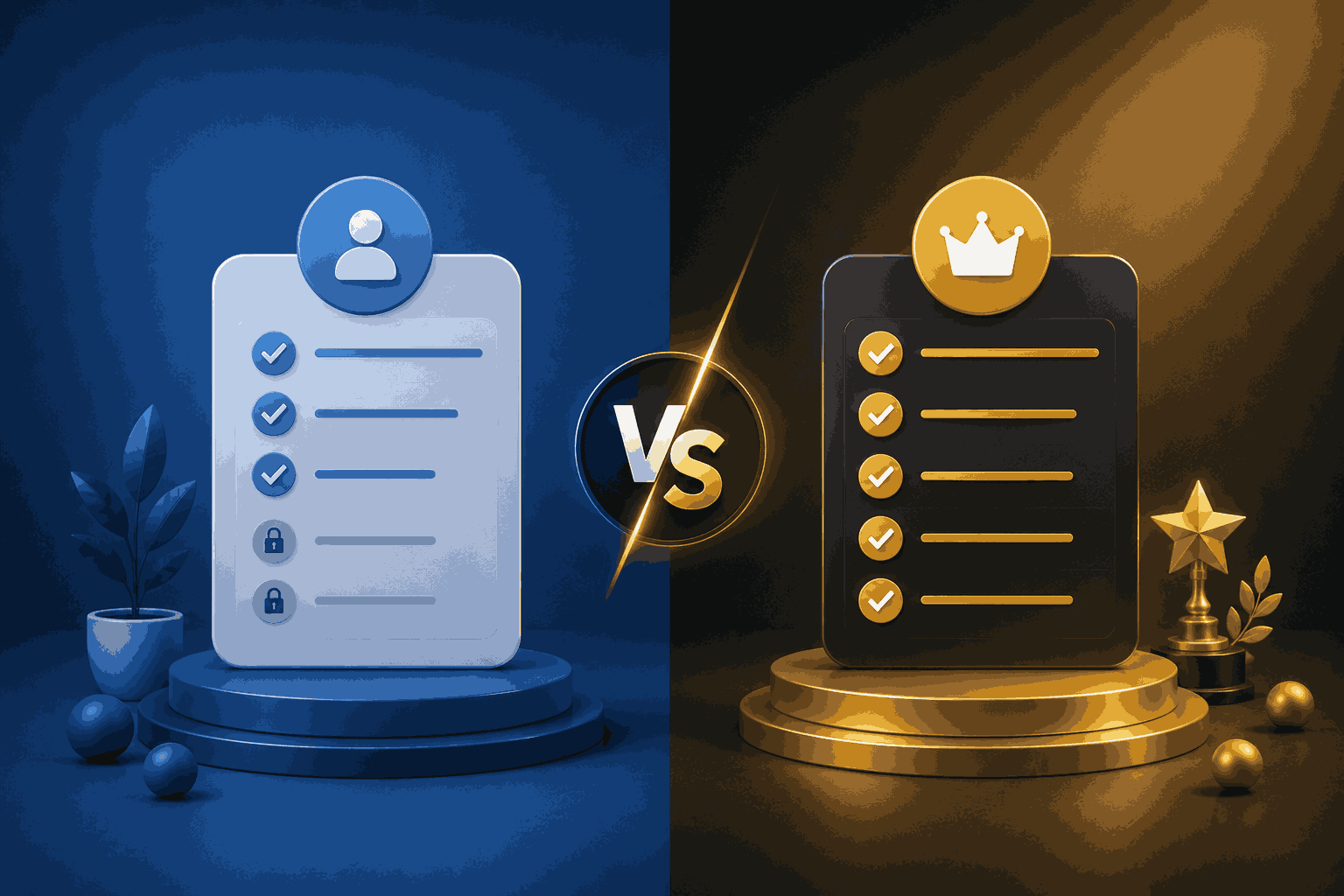 Freemium and premium product model comparison with feature access and value tiers Illustration