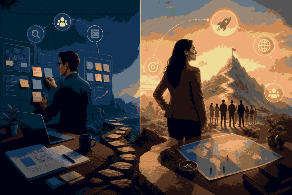 Product Manager and Product Leader balancing execution, strategy, vision, and organizational impact
