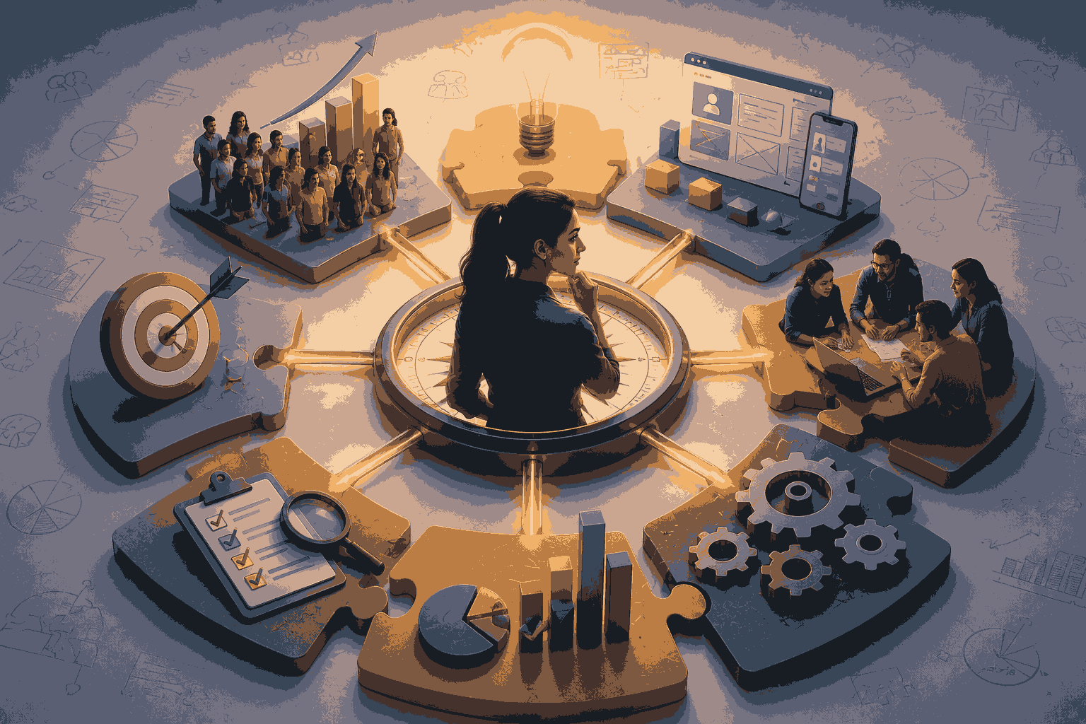 Product management balancing strategy, customers, execution, and business outcomes