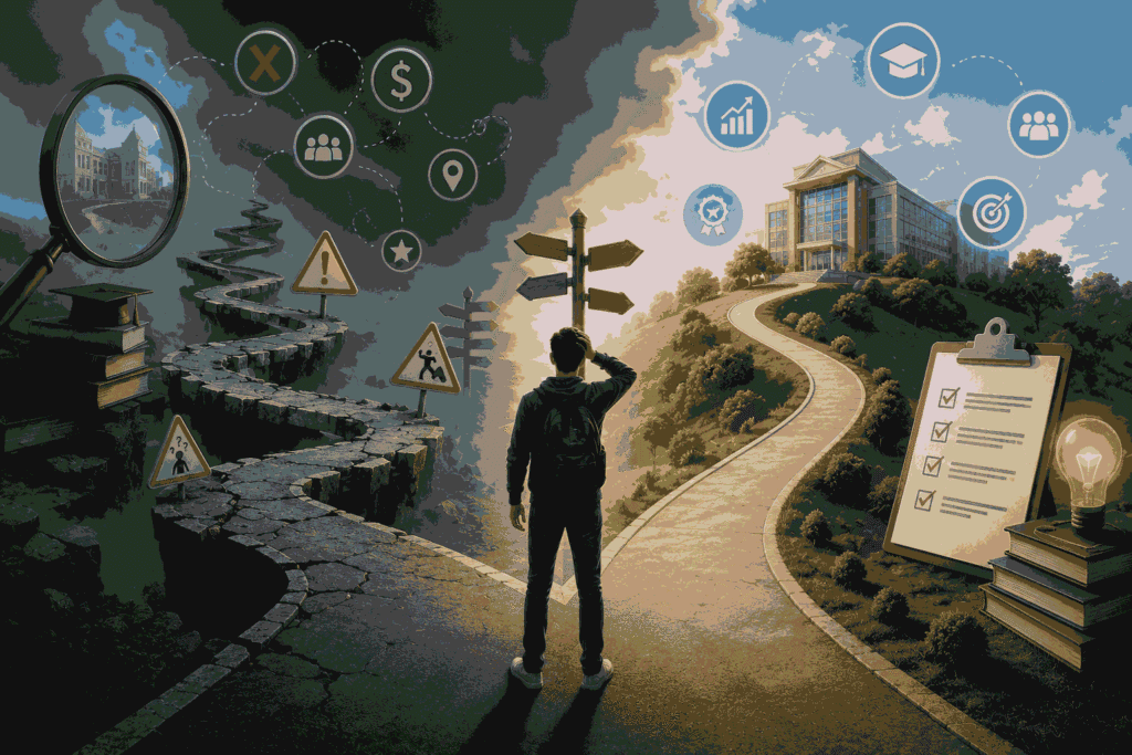 Common mistakes students make while choosing MBA colleges and career paths Illustration