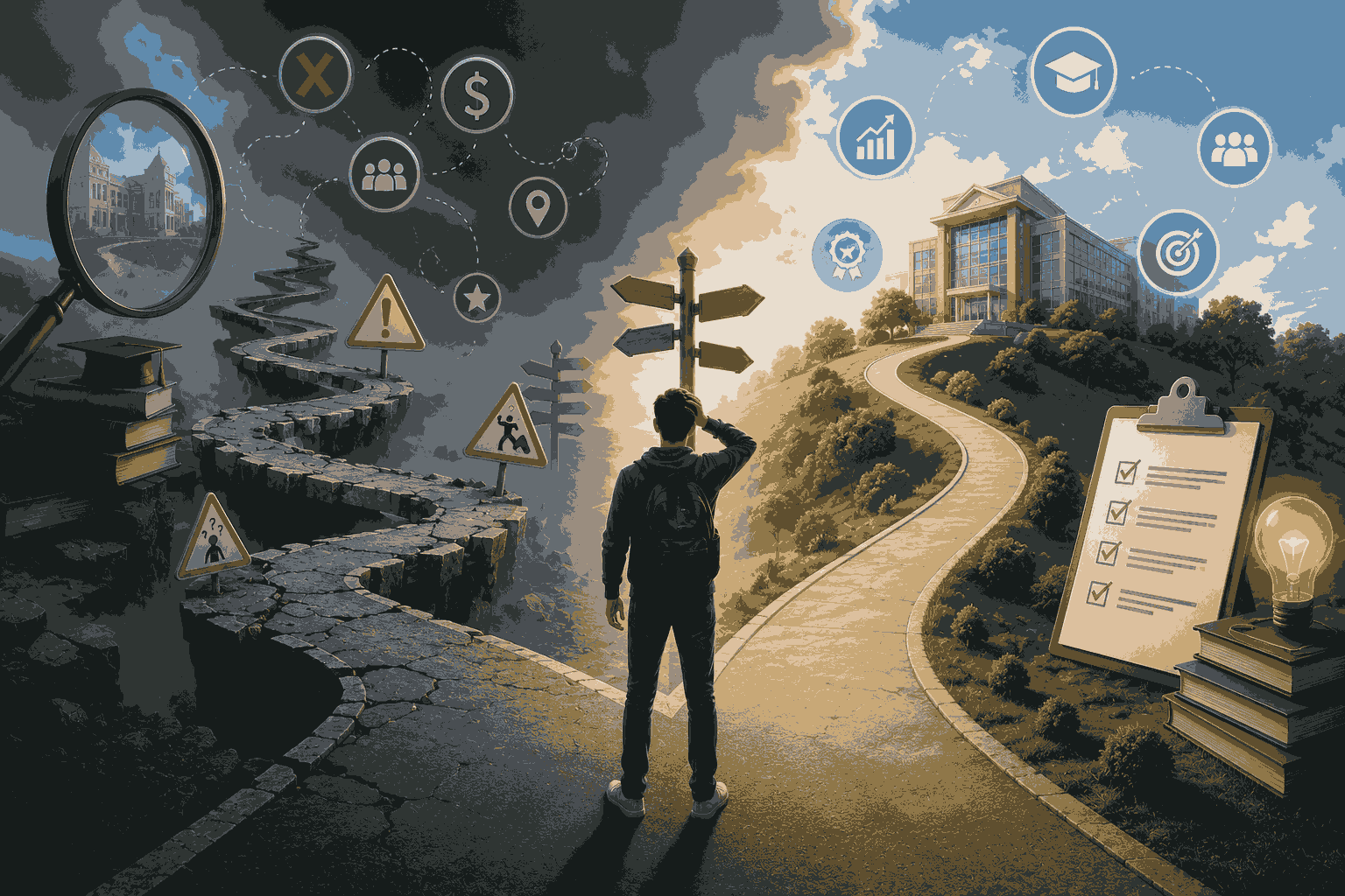 Common mistakes students make while choosing MBA colleges and career paths Illustration