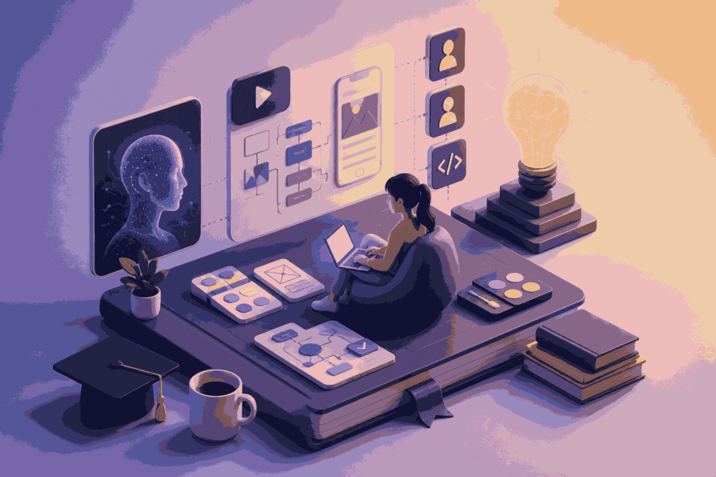 AI UX course teaching user experience design with AI tools and practical projects