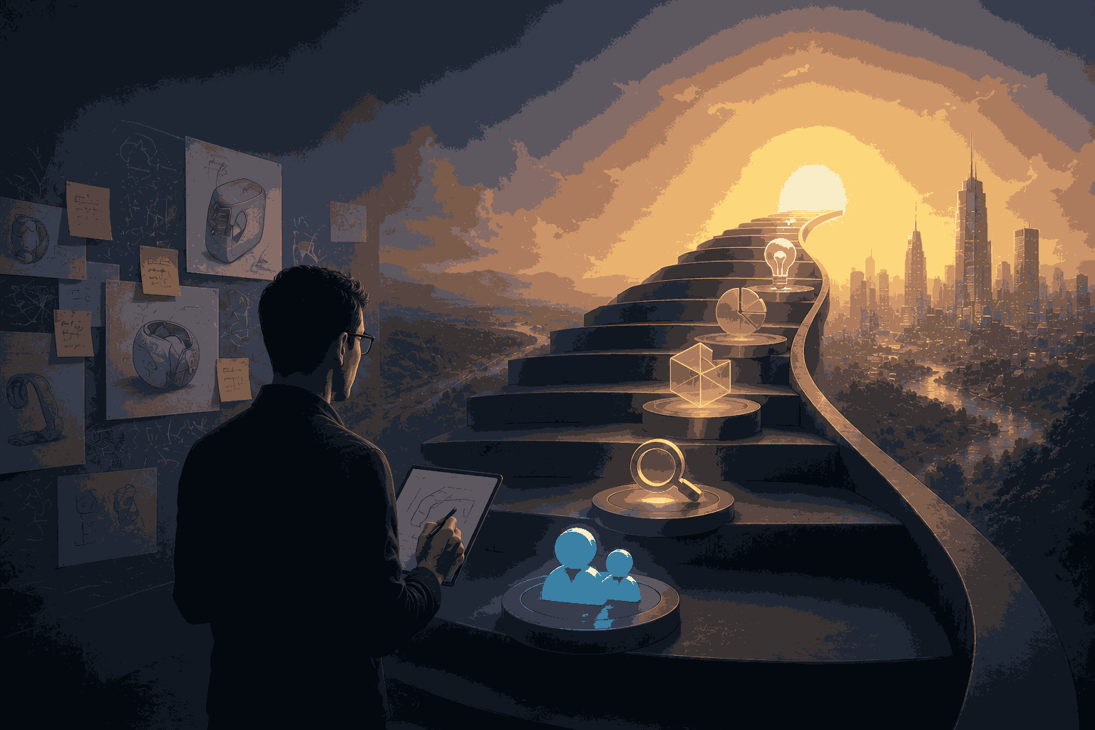 Future of AI product design driven by innovation Illustration
