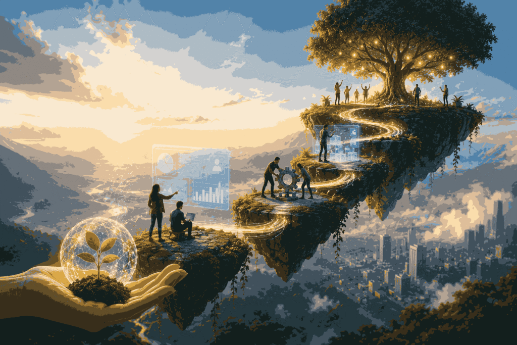Growing digital products through innovation, collaboration Illustration
