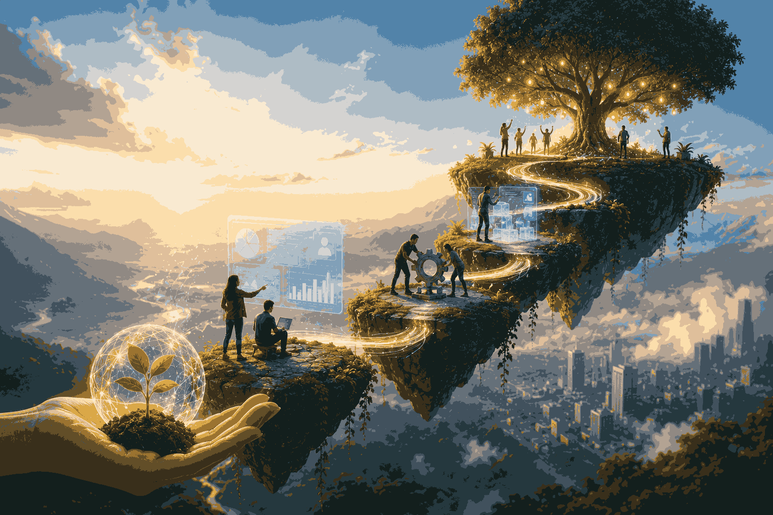 Growing digital products through innovation, collaboration Illustration