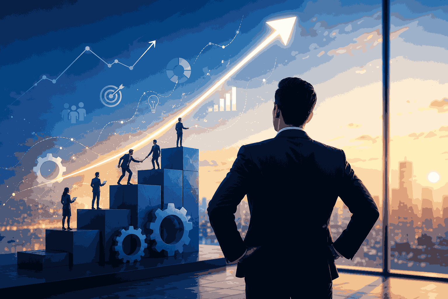 Product leaders driving business growth through strategy, innovation, and leadership Illustration