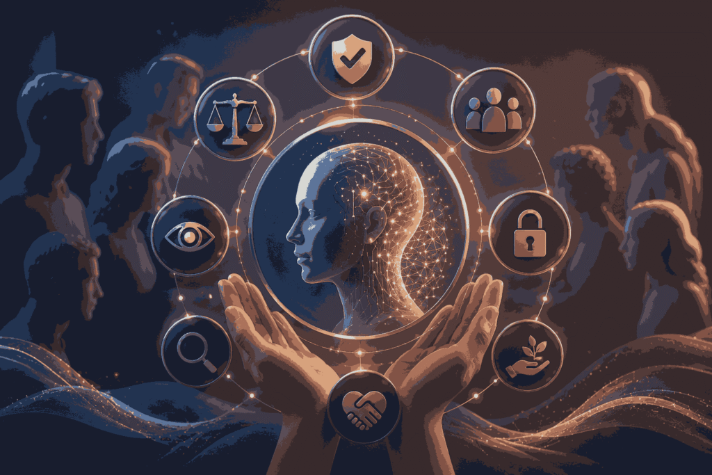 Responsible AI design promoting fairness, transparency, privacy, and ethical innovation