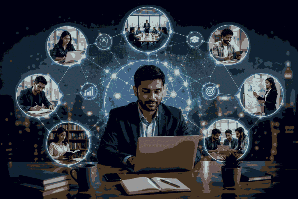 Executive MBA combining work experience, leadership learning, and practical projects