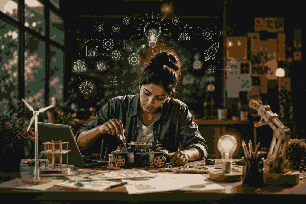 Learning by doing through hands-on projects, experimentation, and practical skills