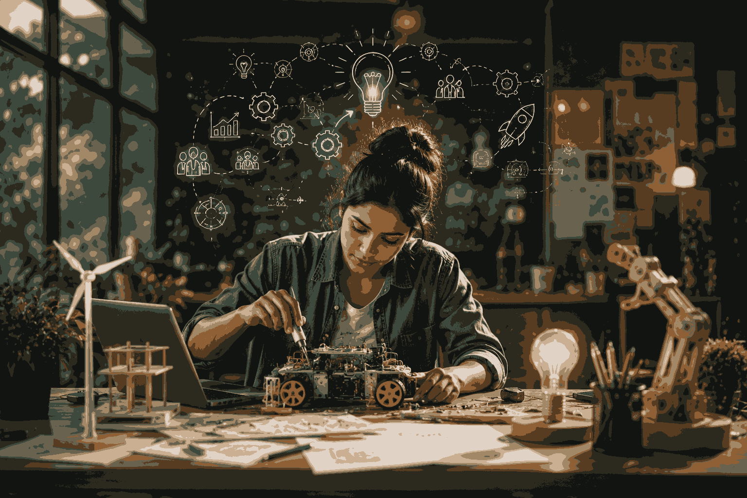 Learning by doing through hands-on projects, experimentation, and practical skills