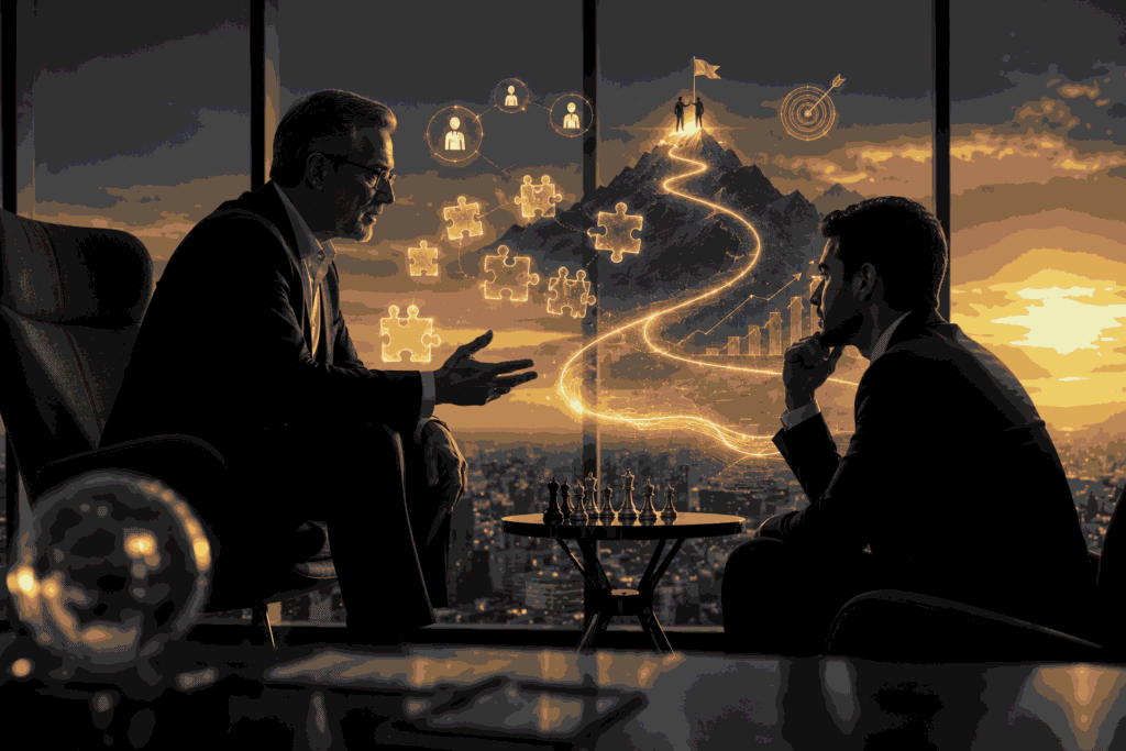 CEO mentoring a product leader on strategy, growth, and business priorities