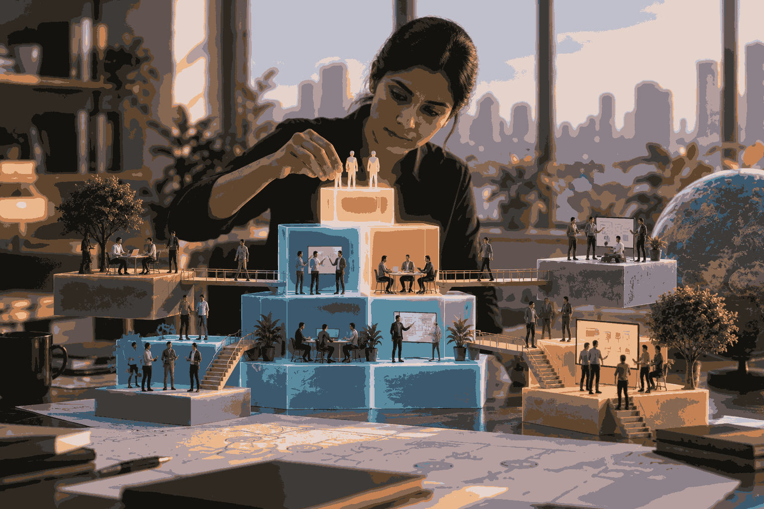 Product leader designing a connected product organization structure